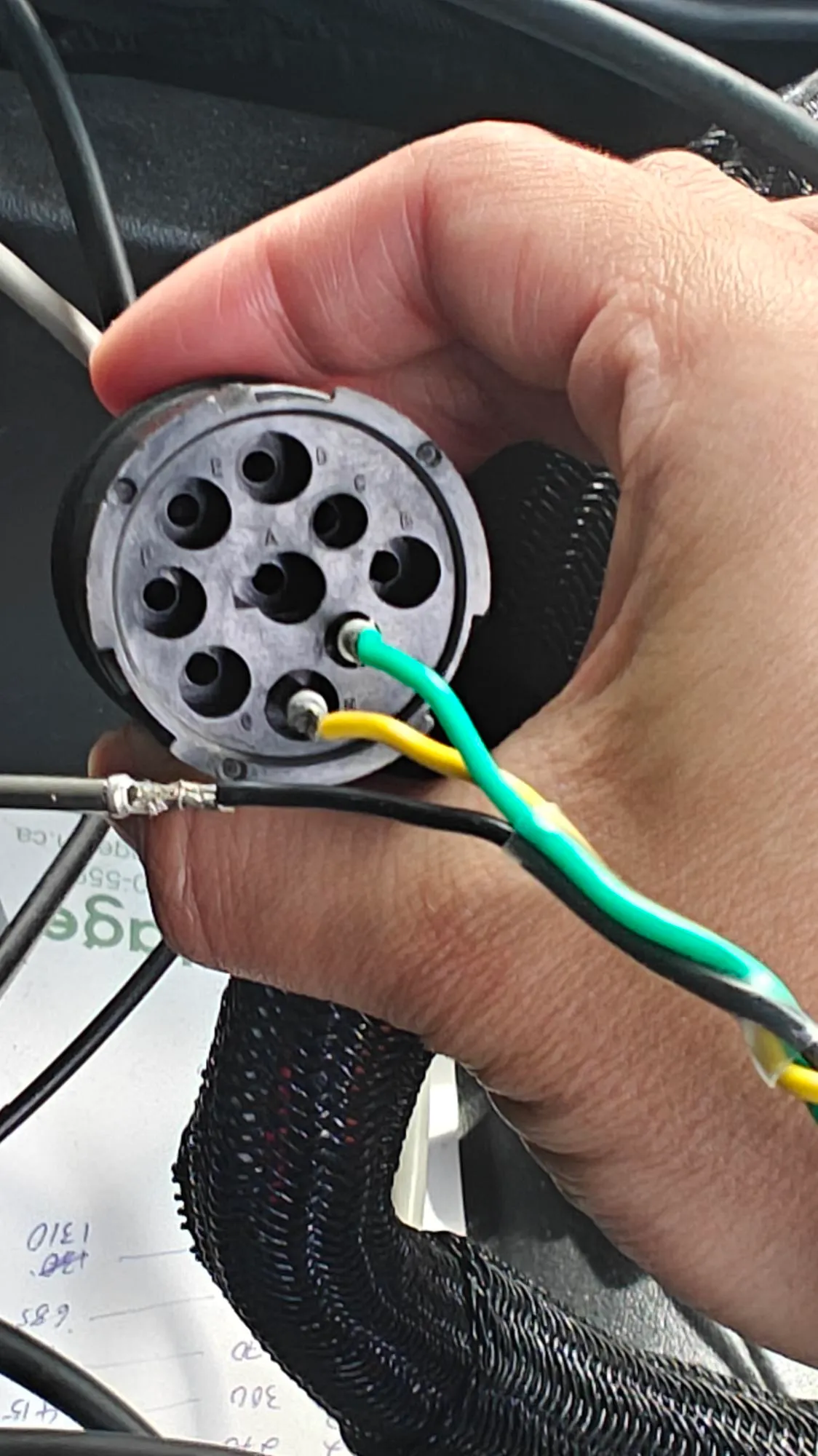 CANbus connector being wired for a Raven VIPER 4+ controller connection
